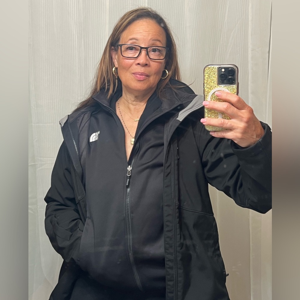 North Face jacket with branded liner and hood.